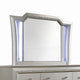 Elegant Mirror with Crystal Sparkling Trim and Led Lights Silver BM207487