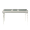 Sparkling Rectangular Dining Table with Rhinestone Inlay Silver and Clear BM207511