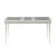 Sparkling Rectangular Dining Table with Rhinestone Inlay, Silver and Clear