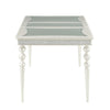 Sparkling Rectangular Dining Table with Rhinestone Inlay, Silver and Clear