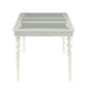 Sparkling Rectangular Dining Table with Rhinestone Inlay, Silver and Clear