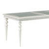 Sparkling Rectangular Dining Table with Rhinestone Inlay, Silver and Clear