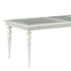 Sparkling Rectangular Dining Table with Rhinestone Inlay, Silver and Clear