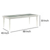 Sparkling Rectangular Dining Table with Rhinestone Inlay, Silver and Clear