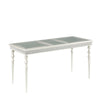 Sparkling Rectangular Dining Table with Rhinestone Inlay, Silver and Clear