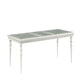 Sparkling Rectangular Dining Table with Rhinestone Inlay, Silver and Clear