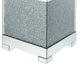 Contemporary Square Wooden End Table with Faux Crystal Inlays Silver BM207522