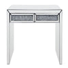 Console Table with Two Storage Drawers and Faux Diamond Inlay Silver BM207523