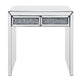 Console Table with Two Storage Drawers and Faux Diamond Inlay Silver BM207523
