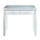 Wooden Console Table with 2 Storage Drawers and Faux Diamond Inlay Silver BM207524