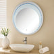 Round Accent Wall Decor with LED Bulb and Beveled Edges, Silver