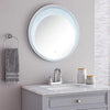 Round Accent Wall Decor with LED Bulb and Beveled Edges, Silver