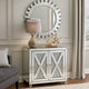 Storage Cabinet | Mirror Trim | X Design | Silver