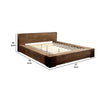 Transitional Style Wooden Queen Size Bed with Cornered Blocks Brown By Casagear Home BM207539