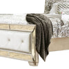 Leatherette Upholstered Wooden Queen Size Bed Gold and Silver BM207551