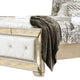 Leatherette Upholstered Wooden Queen Size Bed Gold and Silver BM207551