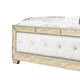 Leatherette Upholstered Wooden Queen Size Bed Gold and Silver BM207551