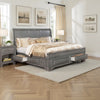 Bed | Queen | Wood | Storage Drawers | Gray BM207575