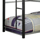 3 Tier Industrial Style Twin Bunk Bed with Corner Design Black and Gray BM207601