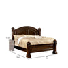 Wooden Queen Size Bed with Intricate Trimmed Headboard Brown By Casagear Home BM207647