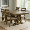 Transitional Style Wooden Dining Table with Trestle Base, Brown