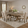 Transitional Style Wooden Dining Table with Trestle Base, Brown