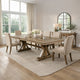 Transitional Style Wooden Dining Table with Trestle Base, Brown