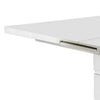 Extendable Dining Table with Metal Base, White and Silver