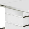 Extendable Dining Table with Metal Base White and Silver BM207714