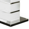 Extendable Dining Table with Metal Base, White and Silver
