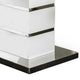 Extendable Dining Table with Metal Base, White and Silver