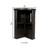 Wood Bar Cabinet | Glass Shelves | Brown