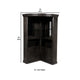 Wood Bar Cabinet | Glass Shelves | Brown