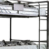 2 Tier Industrial Style Queen Size Bunk Bed with Attached Ladder Black By Casagear Home BM207730