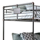 2 Tier Industrial Style Queen Size Bunk Bed with Attached Ladder Black By Casagear Home BM207730