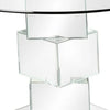 Dining Table with Round Glass Top Silver and Clear By Casagear Home BM207732