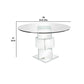 Dining Table with Round Glass Top Silver and Clear By Casagear Home BM207732