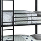 3 Tier Bunk Bed with Attached Ladders Black By Casagear Home BM207737