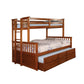 Bunk Bed with Attached Side Ladder, Brown By Casagear Home