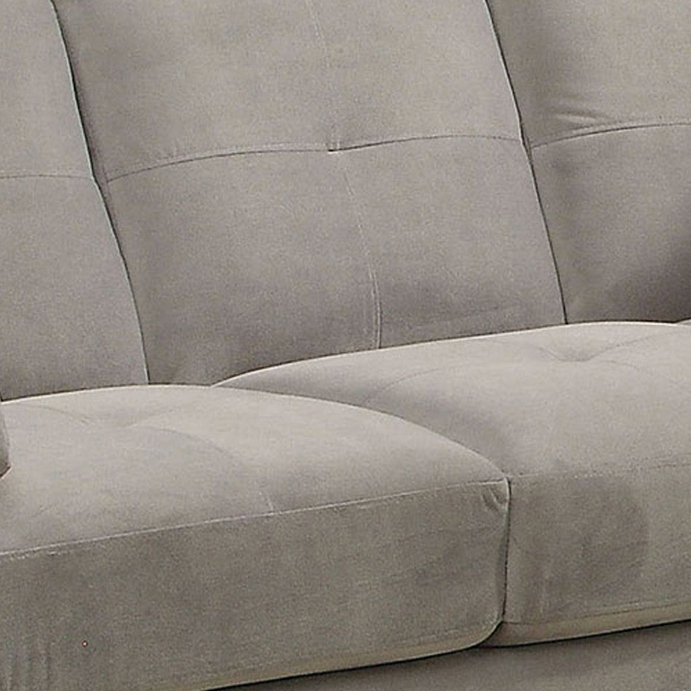 3 Seater Contemporary Sofa with Cushioned Armrests Gray By Casagear Home BM207756