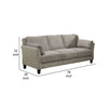 3 Seater Contemporary Sofa with Cushioned Armrests Gray By Casagear Home BM207756