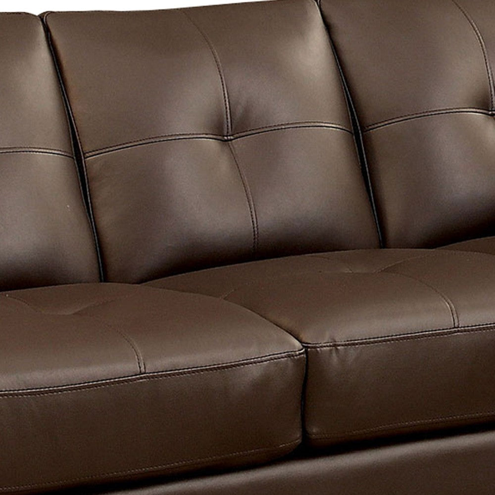 3 Seater Contemporary Sofa with Cushioned Armrests Brown By Casagear Home BM207759