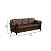 3 Seater Contemporary Sofa with Cushioned Armrests Brown By Casagear Home BM207759