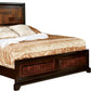 Full Size Wooden Transitional Bed with Parquet Pattern Brown By Casagear Home BM207777