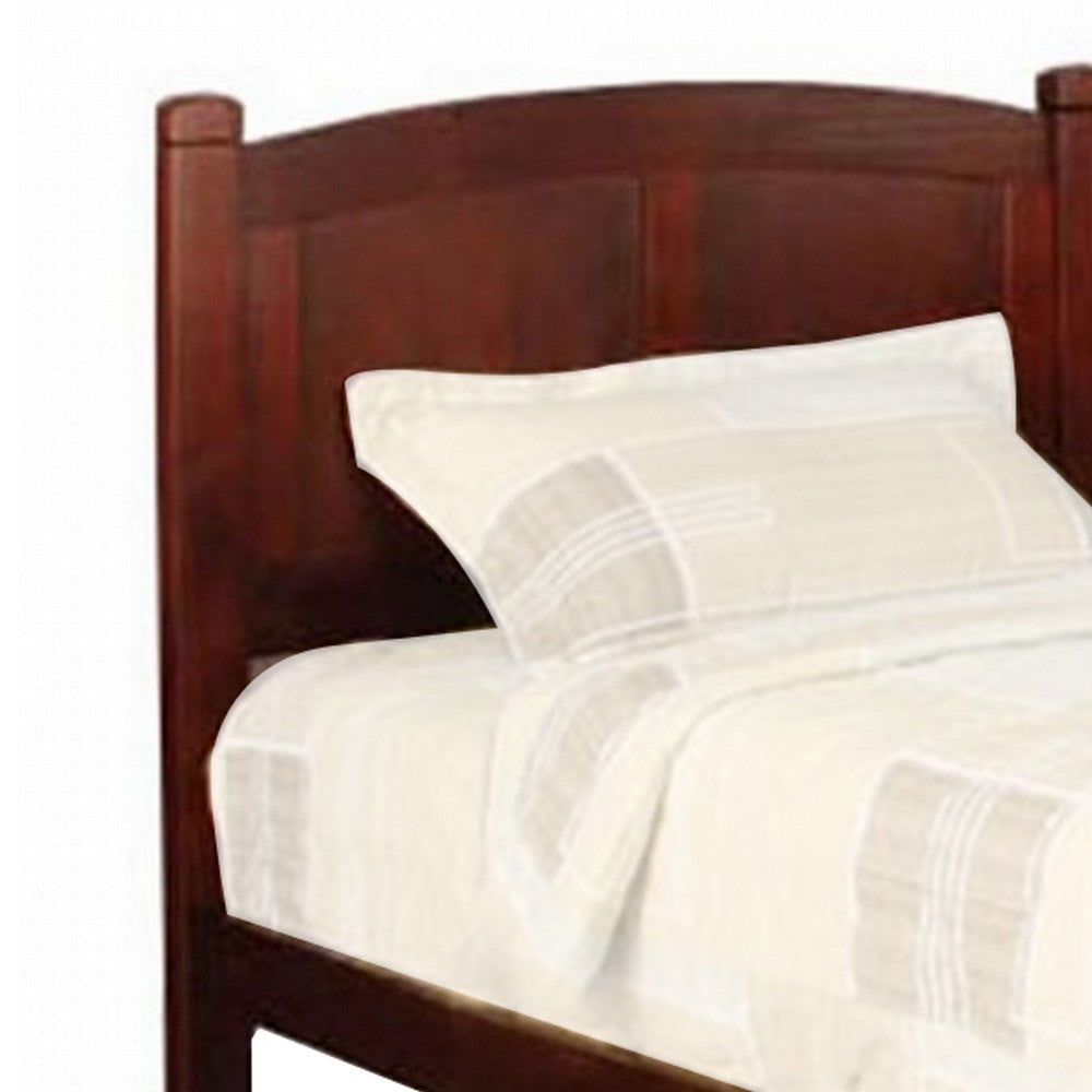 Transitional Wooden Twin Bed with Panelled Headboard and Footboard Brown BM207882