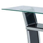 Sofa Table with Chrome Trimmed Curved Sides and Open Bottom Shelf Black By Casagear Home BM207899