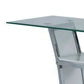 Sofa Table with Chrome Trimmed Curved Sides and Open Bottom Shelf White By Casagear Home BM207900