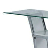 Sofa Table with Chrome Trimmed Curved Sides and Open Bottom Shelf White By Casagear Home BM207900