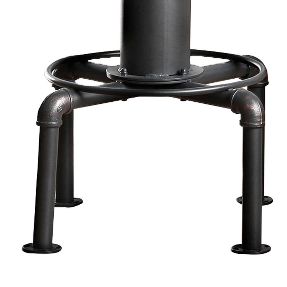 Bar Table with Fire Hydrant Style Metal Base Black and Brown By Casagear Home BM207902