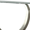 Rectangular Glass Top Sofa Table with Curved Pedestal Base Black and Gray By Casagear Home BM207904